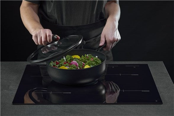 Scanpan padella cm Ø26 "Pro SB+ Induction" alta 8,5 cm antiaderente fonda con coperchio in vetro