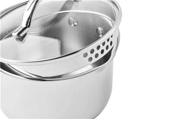 Scanpan Casseruola con mancio e coperchio in vetro "STS" cm Ø14