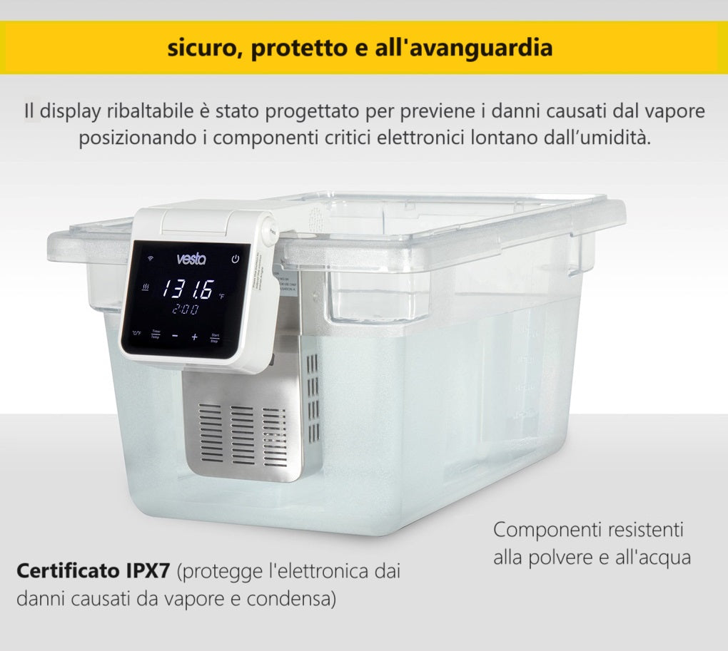 Vesta Immersa Elite Roner per Cottura Immersione Sottovuoto con APP controllo WI-FI nero