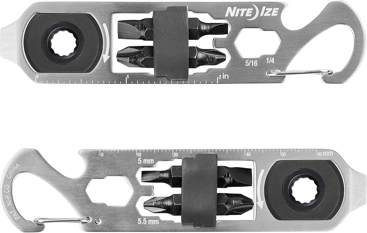 Nite Ize moschettone inox multifunzione chiave a cricchetto DoohicKey KMTRT-11-R