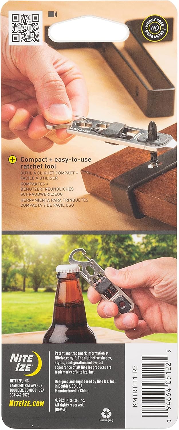 Nite Ize moschettone inox multifunzione chiave a cricchetto DoohicKey KMTRT-11-R