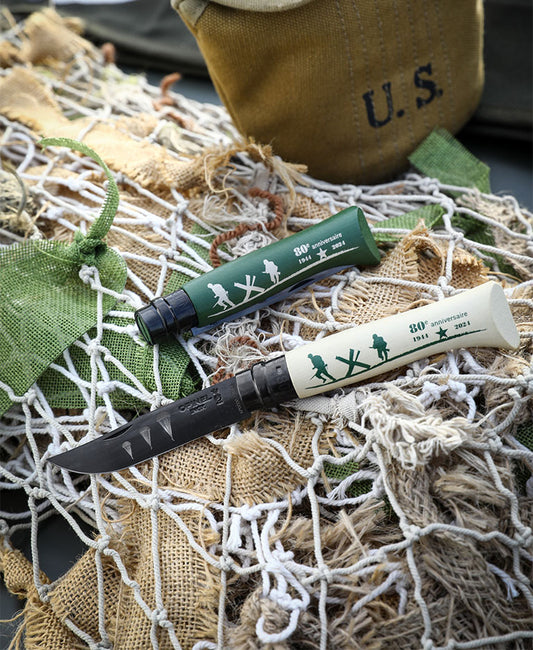 Opinel set di 2 coltelli n°08 per 80° anniversario sbarco in Normandia edizione limitata 1.944 pezzi per tipo