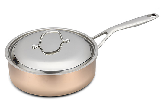 Mezza casseruola rame inox B'chef induzione 24 cm con coperchio