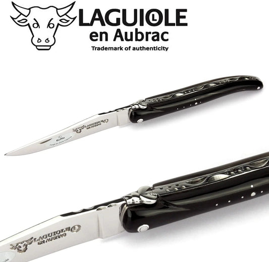 Laguiole manico pieno 12 cm inox rf crosta di bufalo