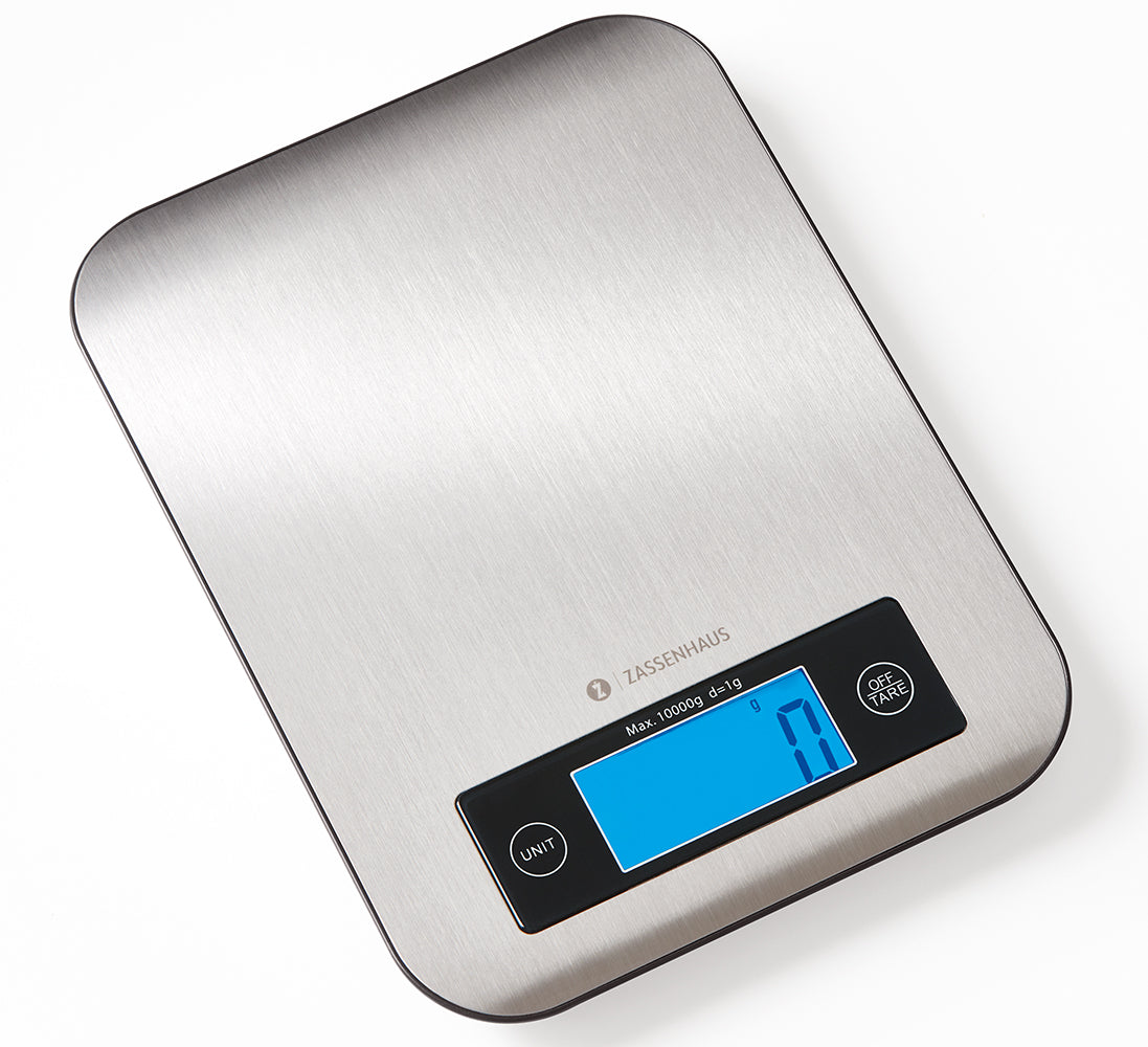 Zassehaus Bilancia da cucina digitale Pure con piatto inox 1g/10kg