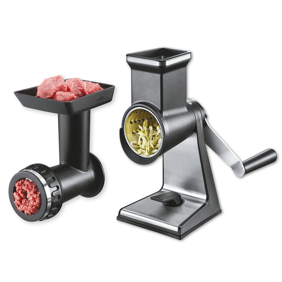 Gefu Set grattugia a tamburo + accessorio tritacarne Transforma 00115