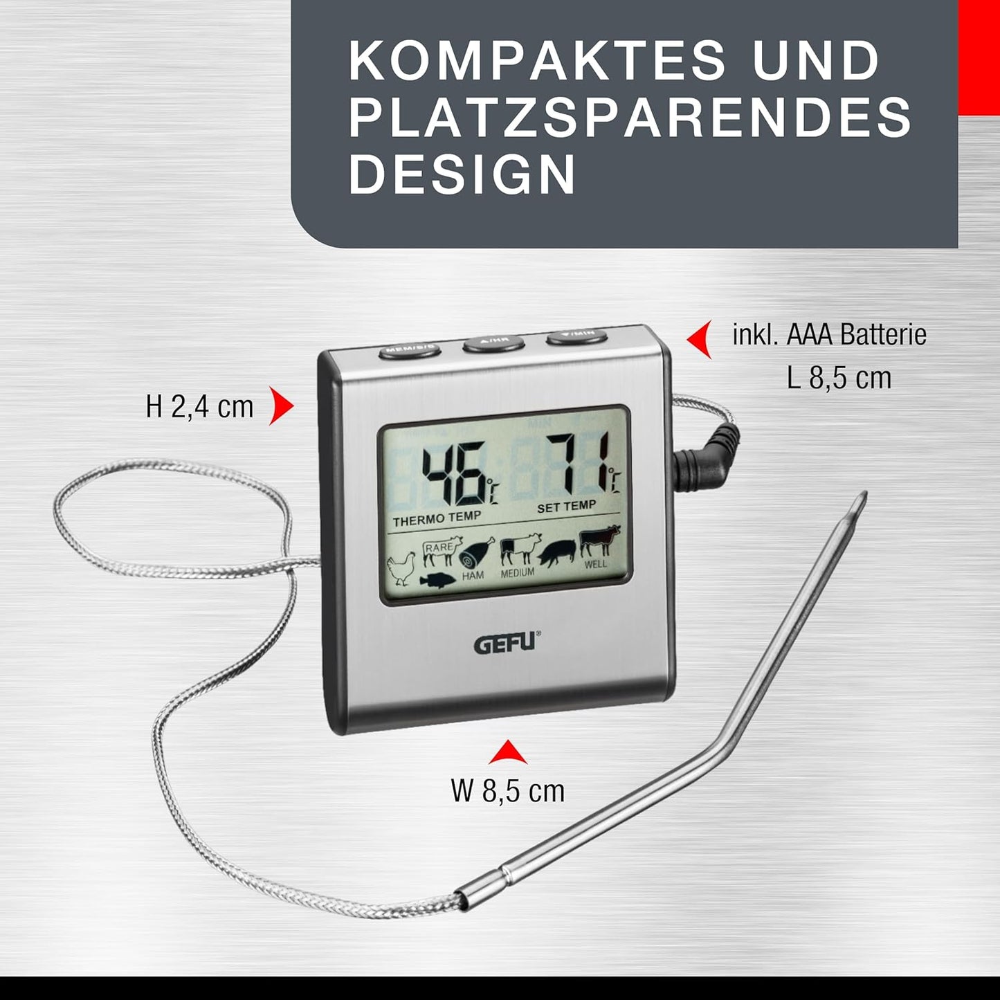 Gefu termometro digitale con sonda per forno 0/250°C 21840