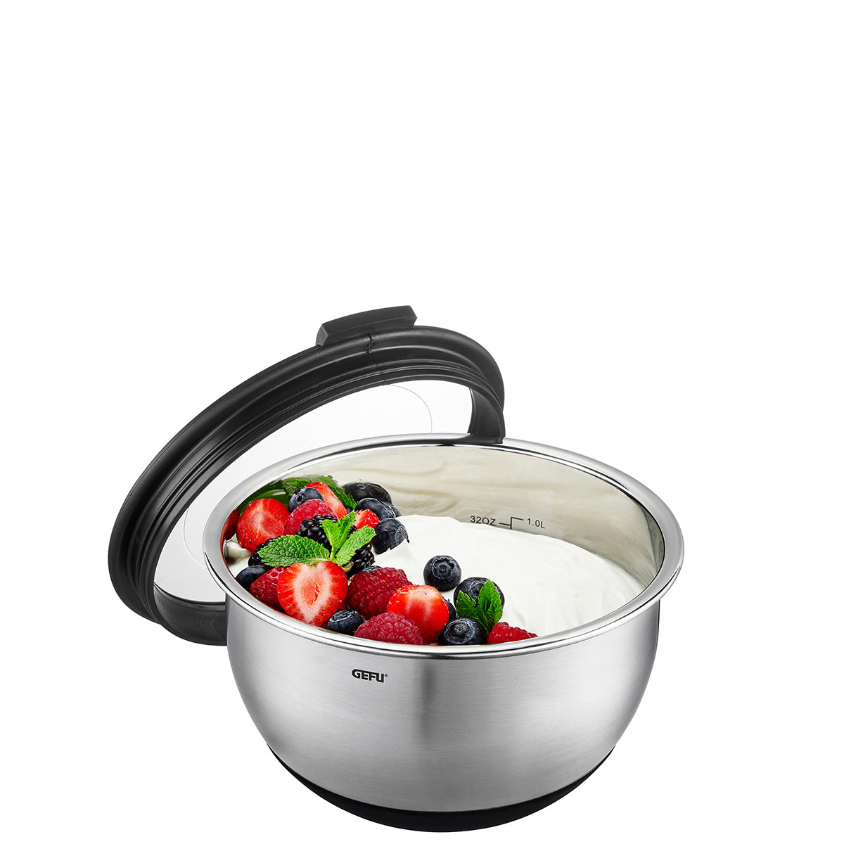 Gefu Ciotola Salvafreschezza inox con coperchio MUOVO Ø 16 cm 35030