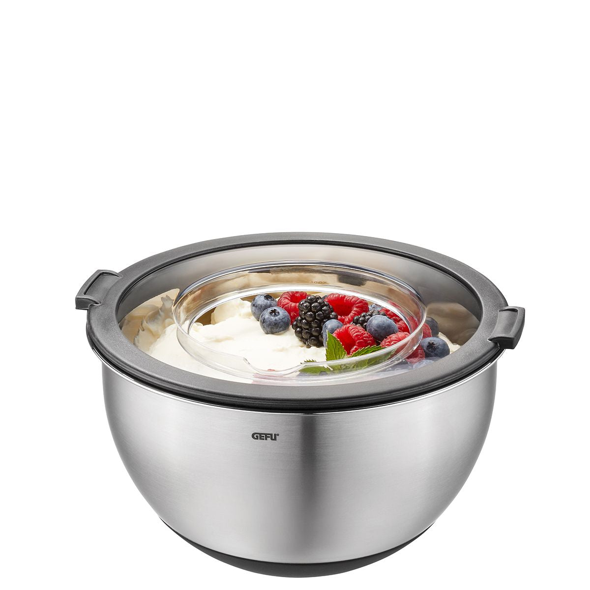 Gefu Set di ciotole con coperchio paraschizzi MUOVO, 2 pezzi Ø 20 cm - Ø 24 cm 35055