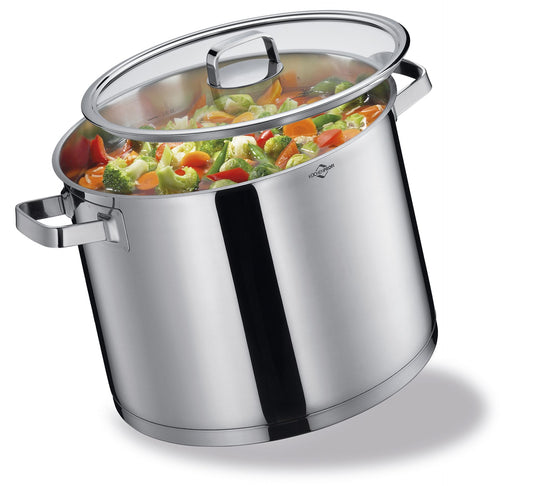 Kuchenprofi Pentola alta con coperchio in vetro "San Remo" cm Ø28 litri 12