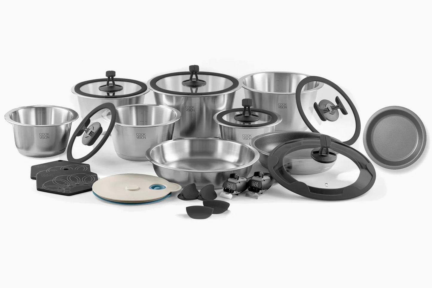 Cookvision Batteria salva spazio pentole Nesto pezzi 24 da cm Ø16 a 24 adatto anche a cottura induzione