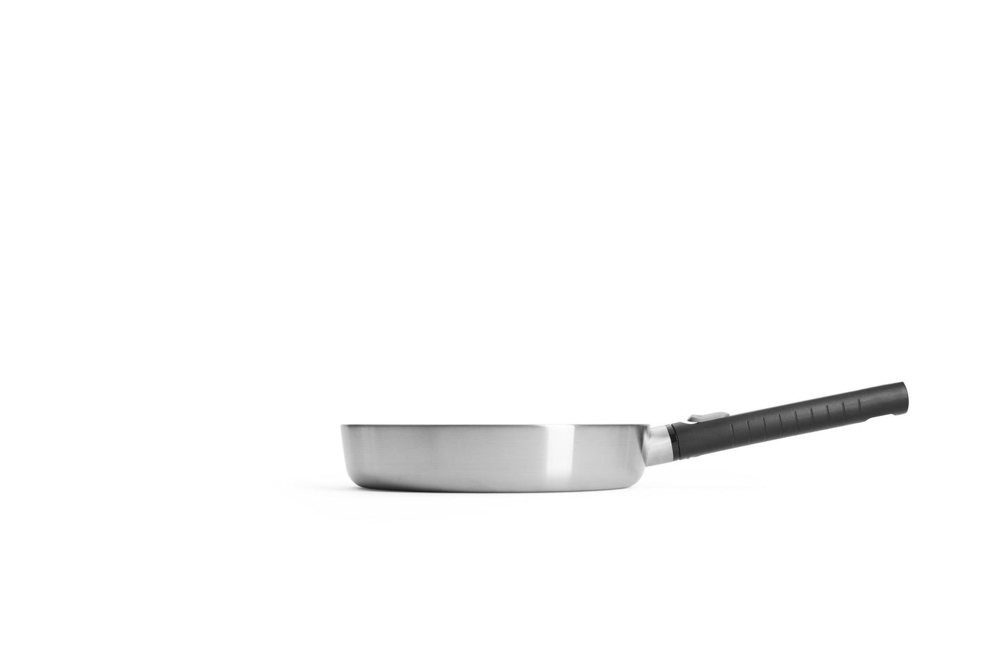 Woll Logic Steel Padella bassa Ø 24 senza PFAS acciaio inox 18/10 manico rimovibile salva spazio