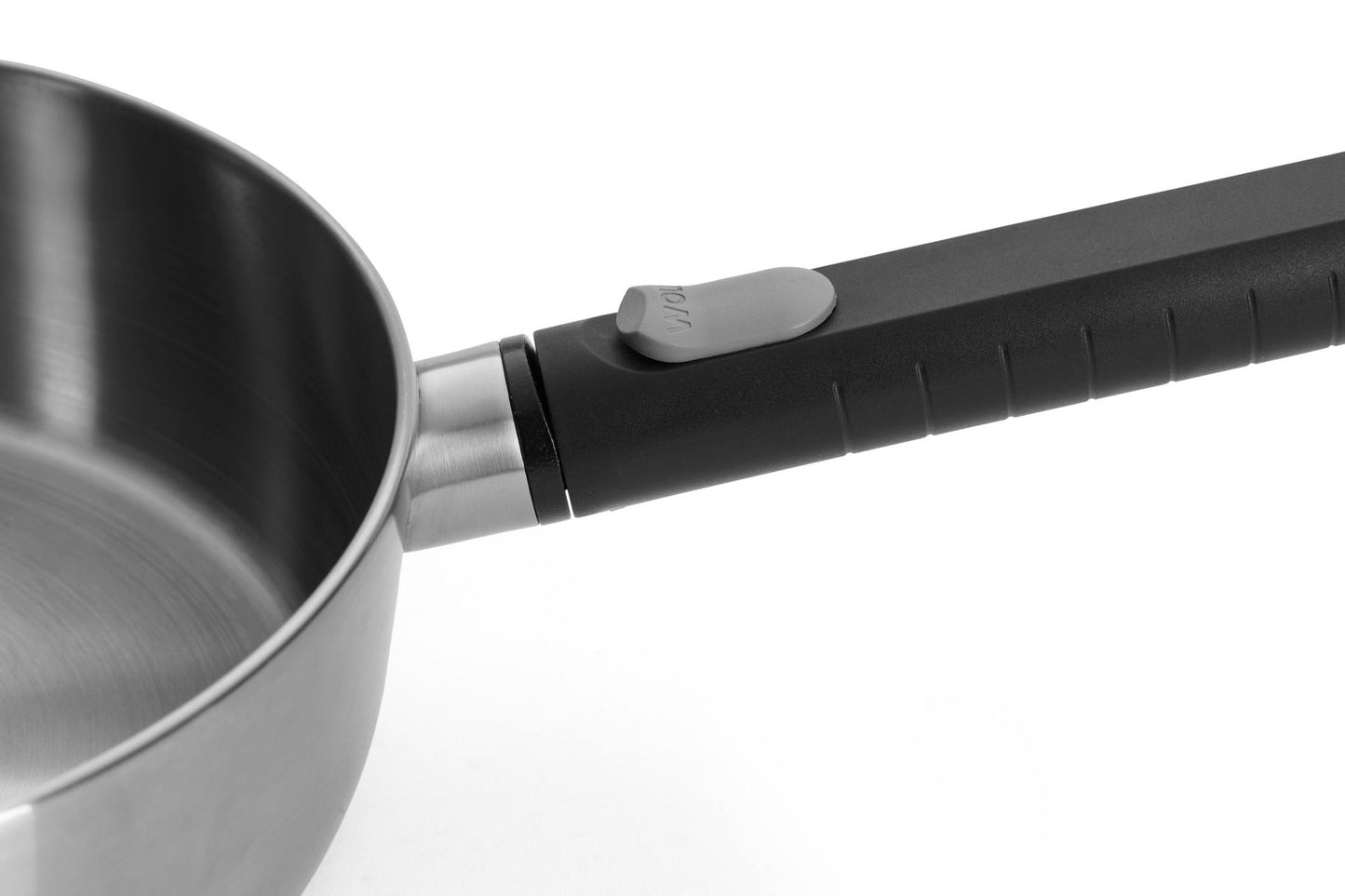 Woll Logic Steel Padella alta Ø 28 senza PFAS acciaio inox 18/10 manico rimovibile salva spazio