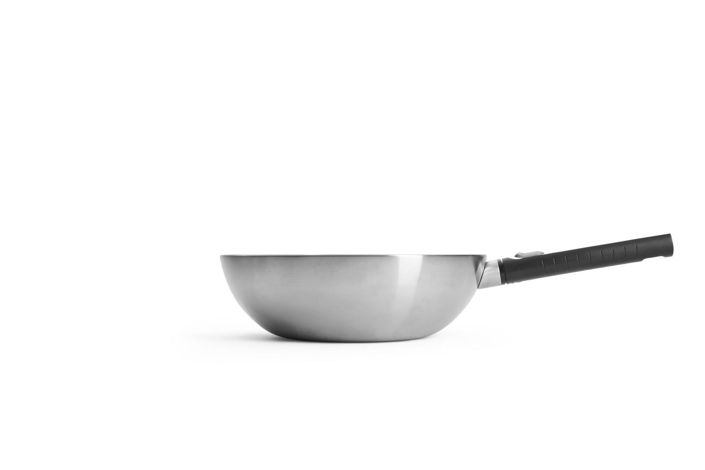 Woll Logic Steel Wok Ø 30 cm senza PFAS acciaio inox 18/10 manico rimovibile salva spazio