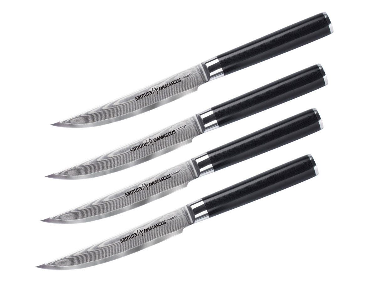 Samura set di 4 coltelli da bistecca (Steak knife) DAMASCUS con lama di CM.12 SD-0031S