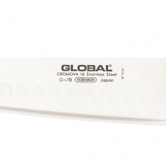 Global Coltello da cucina con lama alveolata G-78 cm 18/30,5