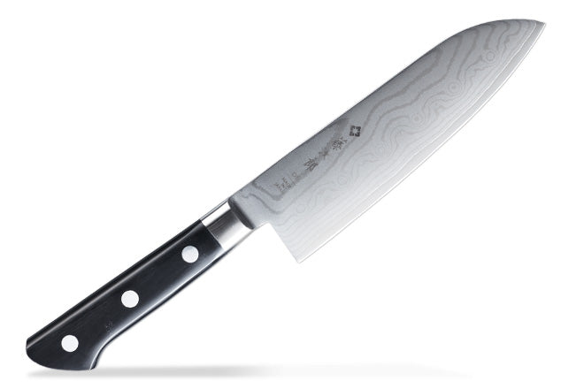 Tojiro Coltello Santoku 17 cm Damascato Acciaio VG10 37 strati di manico forgiato F-659