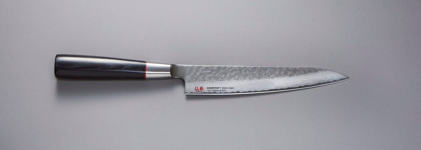 Suncraft Senzo classic coltello Utility universale damascato martellato VG10 15cm