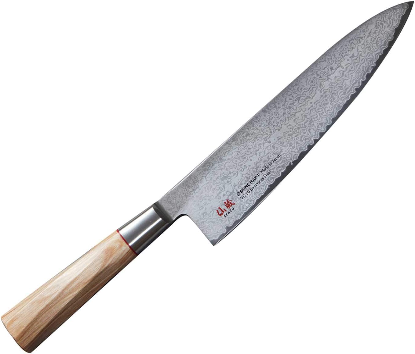 Suncraft Twisted Octagon coltello da cuoco chef lama damascata acciaio vg-10 cm 20 TO-04