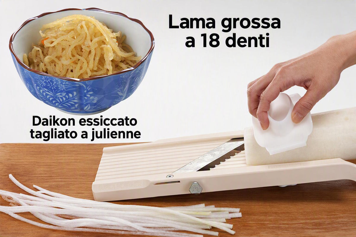 Benriner Super Standard mandolina giapponese con 3 lame intercambiabili BN-5S