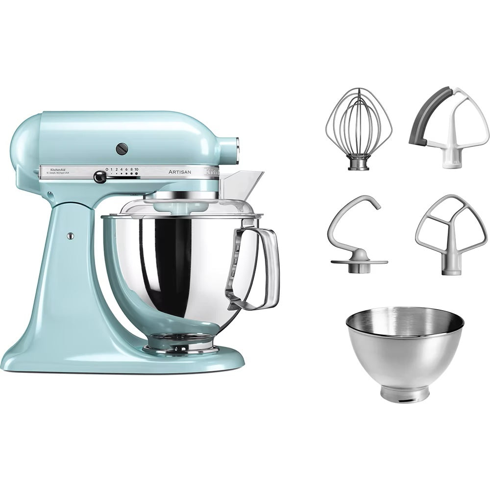 KitchenAid Planetaria Artisan con testa reclinabile 4,8L Blu Ghiaccio + Accessori