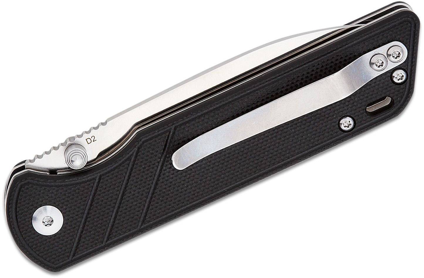 QSP coltello serramanico lama 82 mm in D2 impugnatura G10 nero G-10 QS102-A