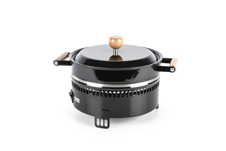 Stockli Forno per castagne VDE manici in legno + piastra multiuso