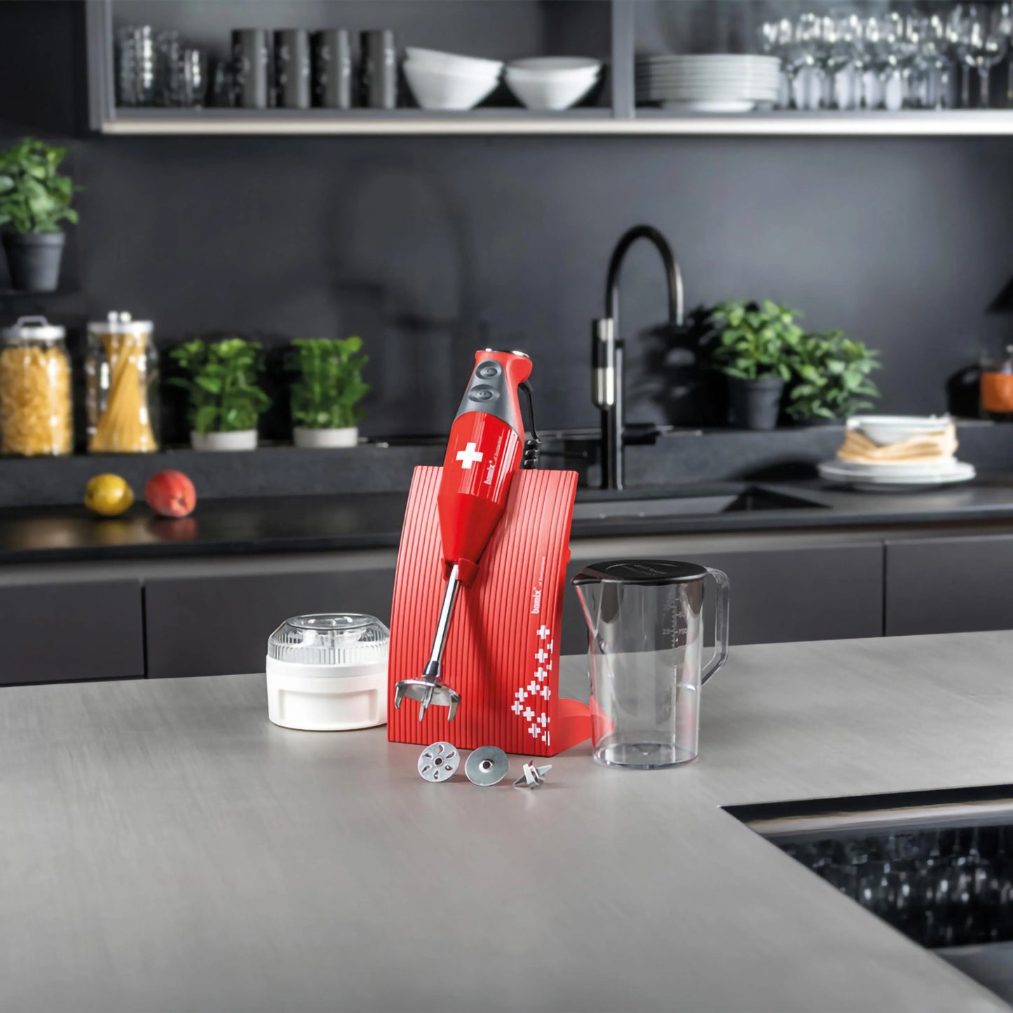 Bamix Swiss Line rosso 200W BX SL RD Minipimer frullatore