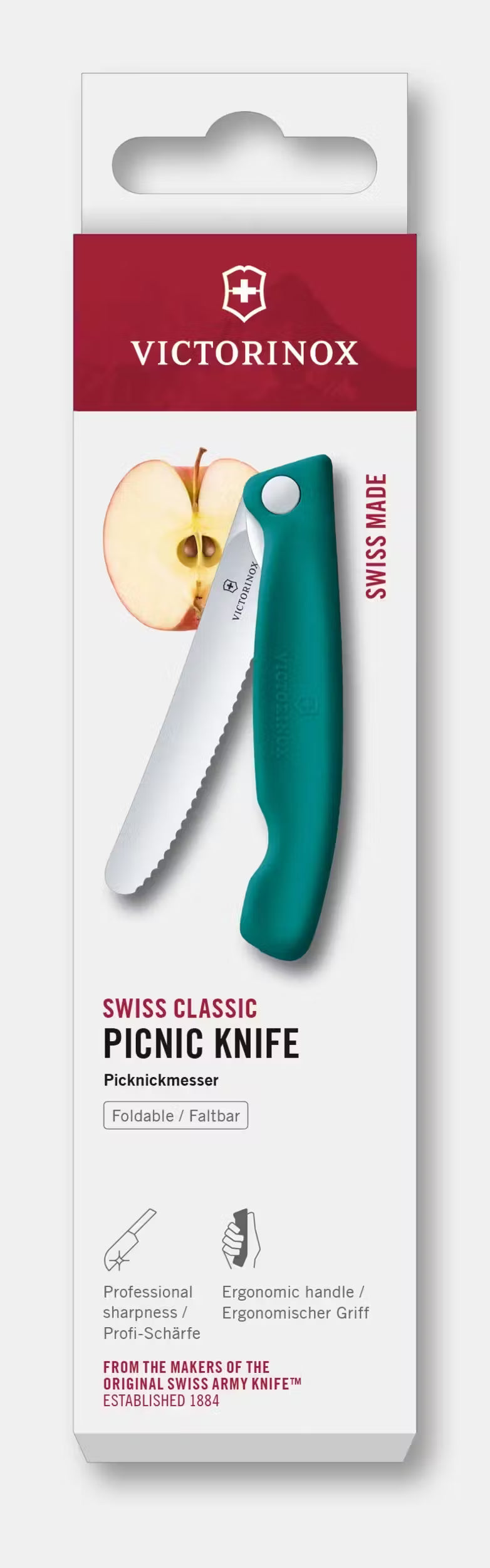 Victorinox Coltello pieghevole da picnic Swiss Classic ondulato verde in blister 6.7834.FC1