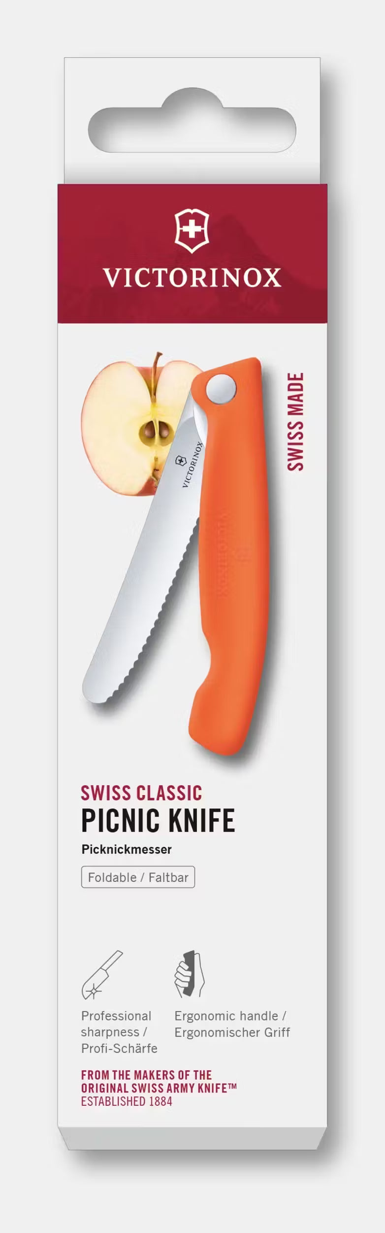 Victorinox Coltello pieghevole da picnic Swiss Classic ondulato Arancione in blister 6.7839.FC1
