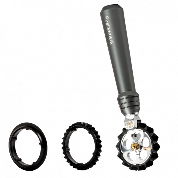 Marcato Rotella Pastawheel tagliapasta intercambiabile con taglio liscia, zig-zag grande, piccolo grigia PW-POWD-GRI