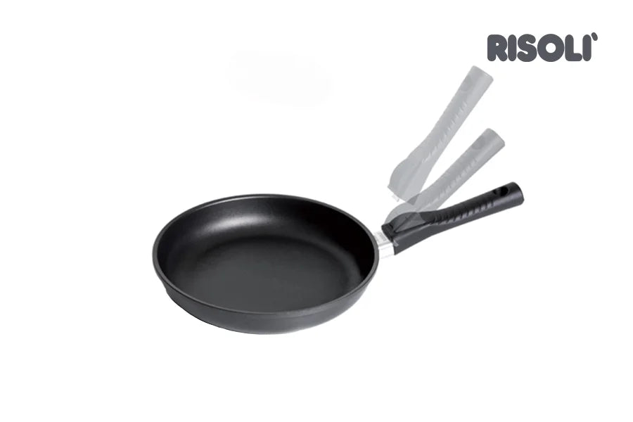 Risolì Padella induzione salvaspazio in alluminio antiaderente Platinun Plus Chemours 20 cm con manico rimovibile