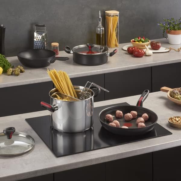 Lagostina Linea Rossa Pentola 22 cm lt 5 con Doppio Cestello cuoci pasta