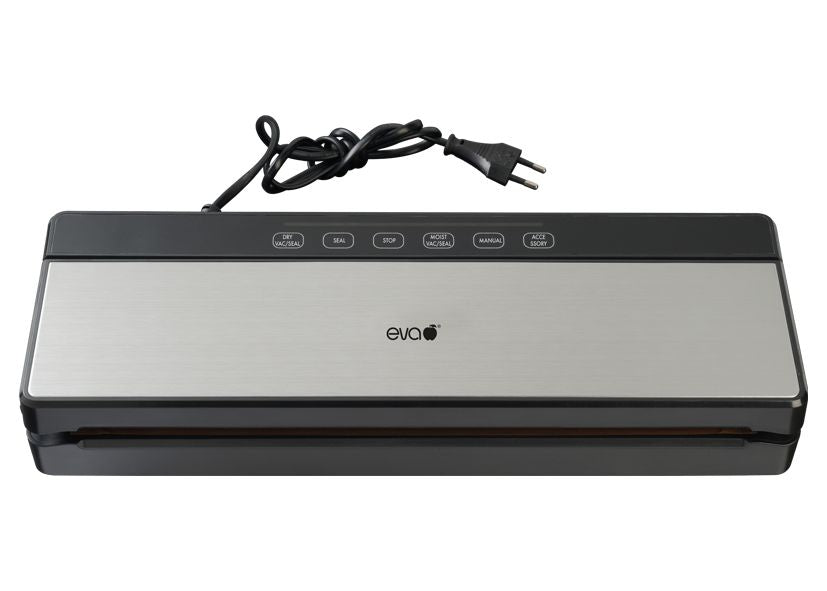 Eva macchina per sottovuoto che permette anche la cottura sous-vide in inox e plastica nera 115w vs9010