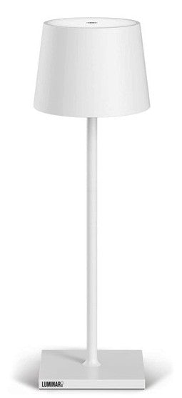 Luminart Lampada portatile a Led ricaricabile, accensione e regolazione luce touch, in alluminio bianco