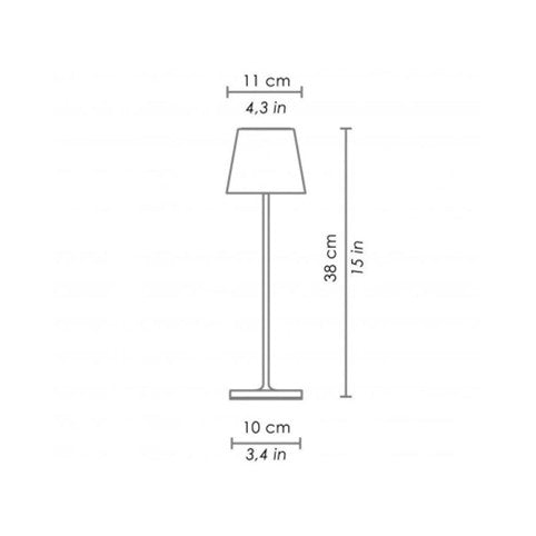 Luminart Lampada portatile a Led ricaricabile, accensione e regolazione luce touch, in alluminio rame