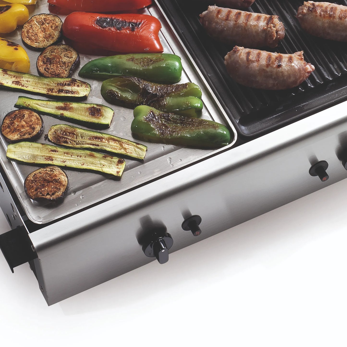 Ompagrill Piastra di cottura da cm. 40×43 in acciaio inox fatta in Italy 4044/M