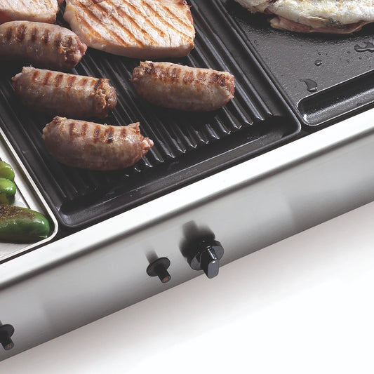 Ompagrill Piastra di cottura da cm.40×43 + DUEGAS Metano e GPL made in Italy 4043/M