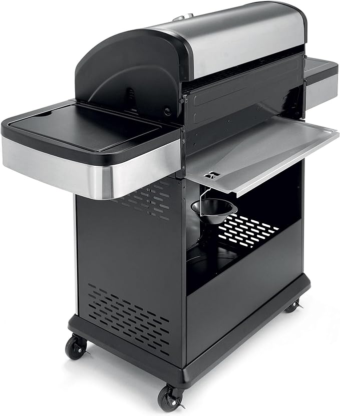 Ompagrill Barbecue a gas GPL Prime Indianapolis 5 Titanium con fornello e piastra coperchio con termometro