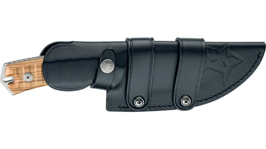 Fox Coltello Oxylos Outdoor Lama in Acciaio Inox Becut Satinata, Manico in Legno di Ulivo - FX-616 OL