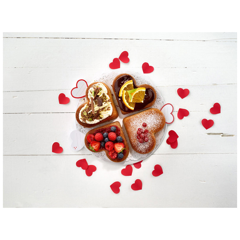 Lékué Stampo torta in silicone "Cuore" 4 porzioni cm 26,5x4,5