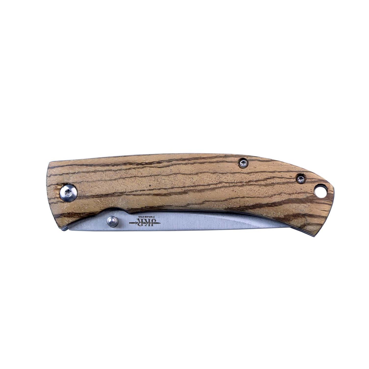 JKR Coltello serramanico manico in legno chiaro lama 8,3 cm JKR0715