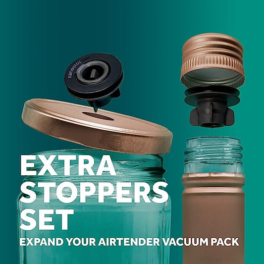 Airtender set di sei tappi persottovuoto da vasi o bottiglie