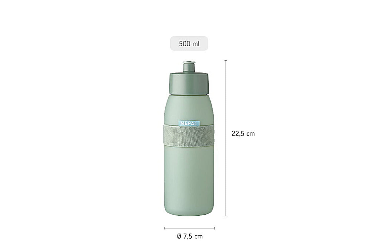 Mepal Borraccia sportiva "Ellipse" l 0,5/cm Ø7,5x22,5 - Blu vivo
