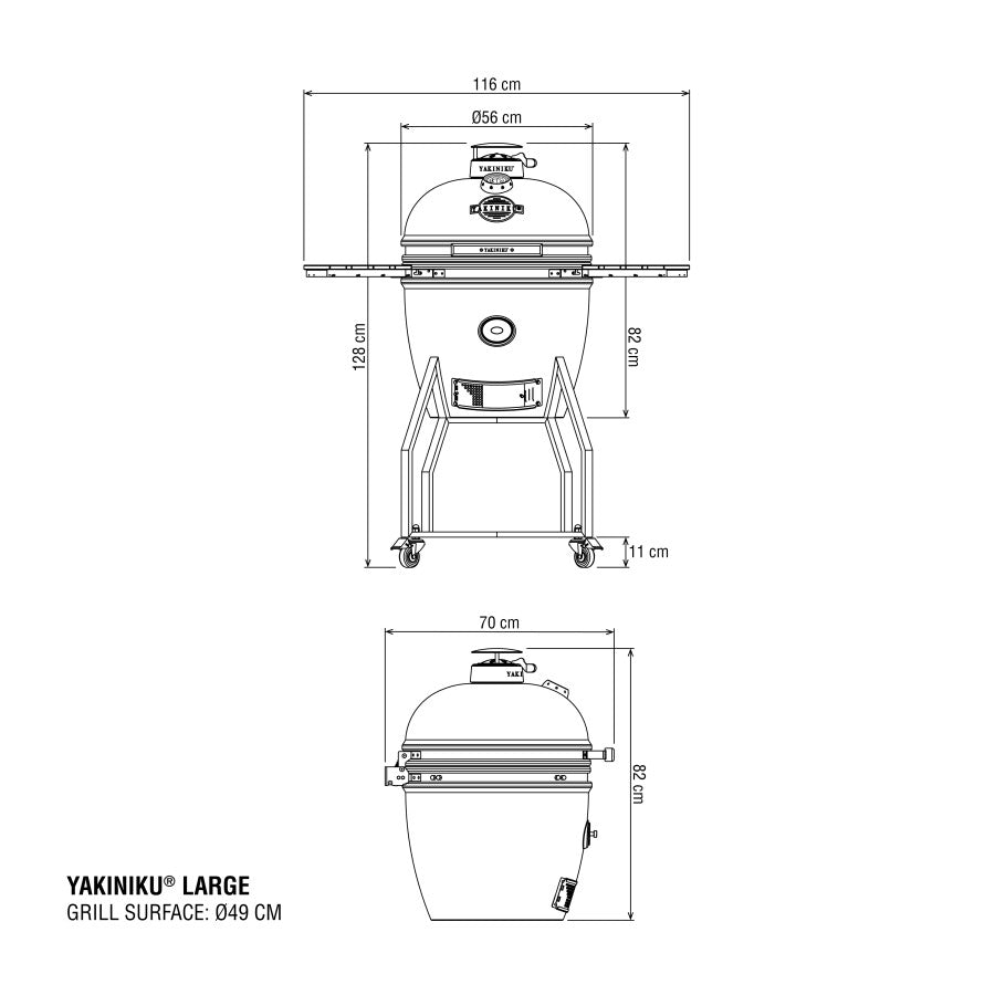 Yakiniku Kamado Large Solo Basic"Yakiniku", per 6-8 persone cm Ø49/cm 117,5x126,