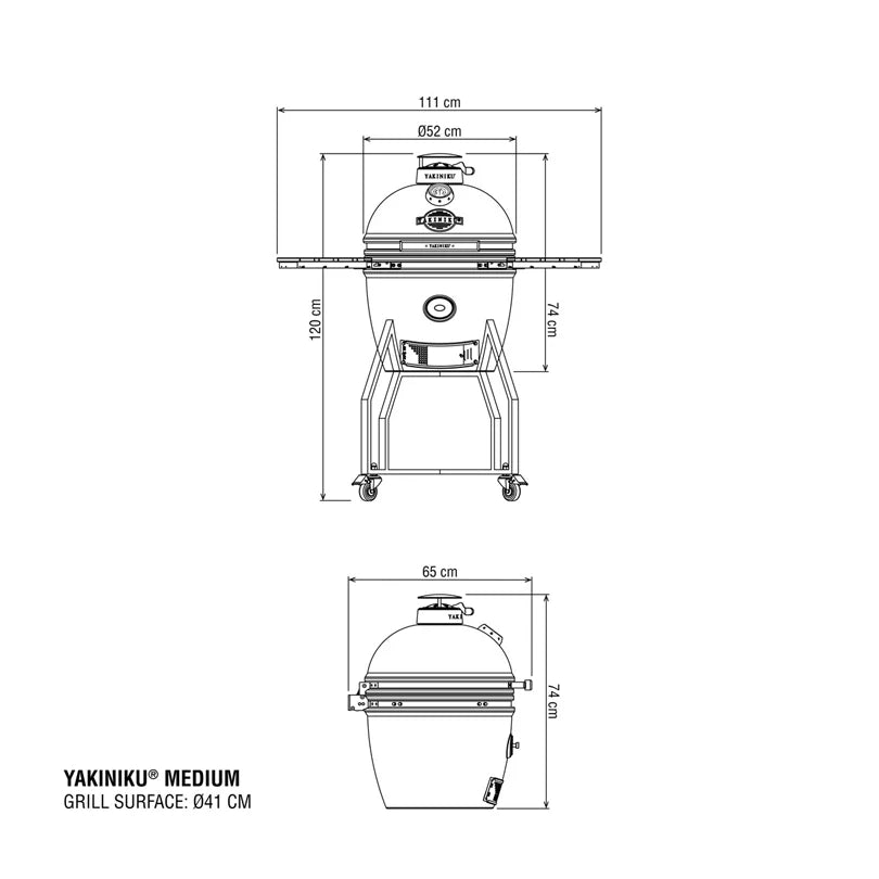 Barbecue Kamado Yakiniku Medium per 4-5 persone +griglia mezza luna + carbone + pinza barbecue+