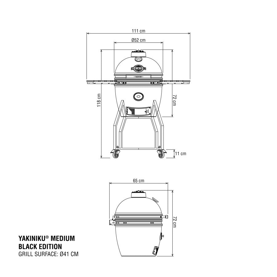 Yakiniku Kamado medium basic "Black Edition" per 4-5 persone cm ø41/cm 11
