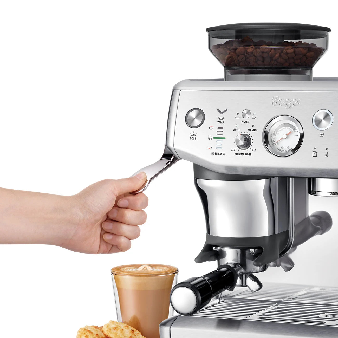 Sage macchina da caffè espresso The Barista Express Impress colore nero Trufle SES876BTR4EEU1