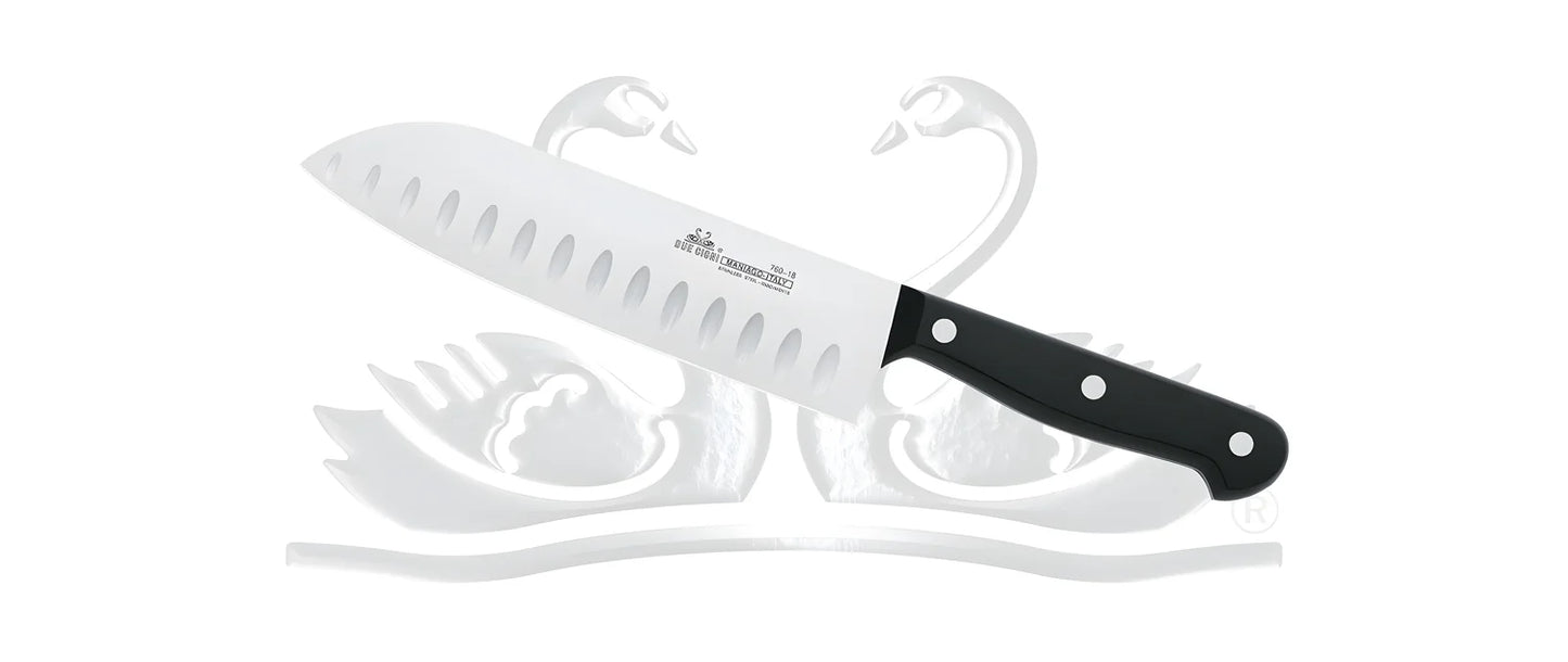 Coltello alveolato Santoku Cm.18 Due Cigni Art. 2C 760/18