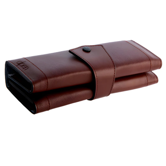 Alpen astuccio avvolgibile in pelle bordeaux Manicure 8pz inox